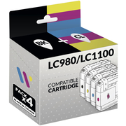 Compatibile Brother LC980/LC1100 Confezione da 4 Cartucce