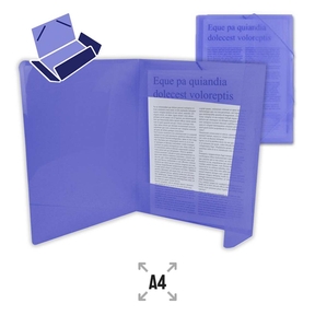 Cartella di plastica Liderpapel con fascette di gomma A4 (Blu)