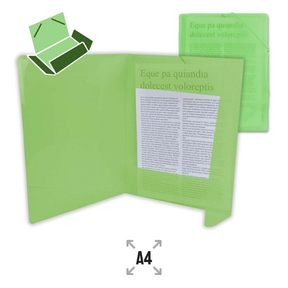 Cartella di plastica Liderpapel con fascette di gomma A4 (Verde)