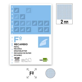 Carta Liderpapel 100 g Ricarica carta Griglia 2 mm (16 fori)