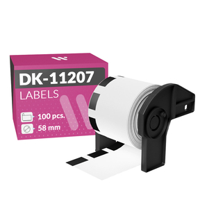 Brother DK-11207 Etichette Compatibili per CD/DVD (58,0 mm – 100 Pz.)