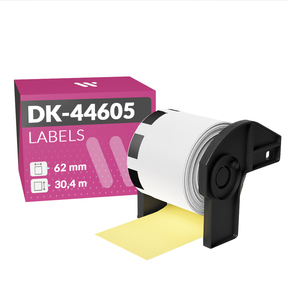 Brother DK-44605 Compatibile Nastro Continuo in Carta termica Rimovibile Giallo (62,0x30,4 mm)
