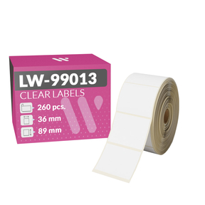 Dymo LW-99013 Etichette Trasparenti Compatibili (36,0x89,0 mm – 260 Pz.)