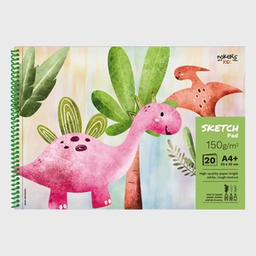 Blocco da disegno A4+ 150 g Nokers Kids Dino – 20 fogli