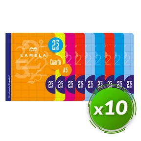 Lamela Taccuino 50 Fogli / Quarto (10 Pz. Assortiti)