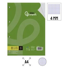 Liderpapel Ricarica carta 75 g 100 fogli a quadretti 4 mm