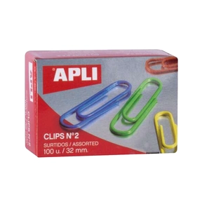 Clips colorati APLI (Scatola 100 pz) 32 mm