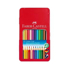 Faber-Castell Matite Colorate Grip (Scatola di Metallo 12 pz.)