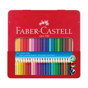 Faber-Castell Grip Matite Colorate (Scatola di Metallo 24 pz.)