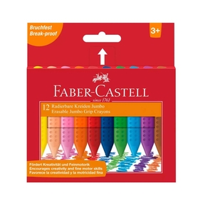 Faber-Castell Pastelli Colorati Cancellabili Jumbo (Scatola 12 pz.)