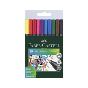 Faber-Castell Grip Finepen (Scatola 10 Pezzi)