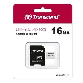 Transcend microSD UHS-I 300S (+Adattatore) 16GB