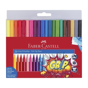 Faber-Castell Grip Felt Tip Pens (Scatola 20 Pezzi)
