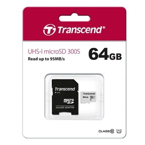 Transcend microSD UHS-I 300S (+Adattatore) 64GB