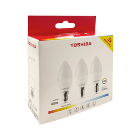 Toshiba LED Vela E14 4.7W Calda (3000K) (3 pz.)