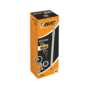 BIC Cristal Shine (Confezione 20 pz) (Argento - Inchiostro nero)