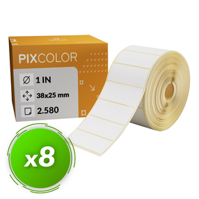 PixColor Desk Labels 38x25 Trasferimento termico (Pack 8)