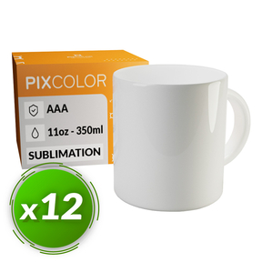 PixColor Tazza a Sublimazione - Qualità Premium AAA (Confezione 12)