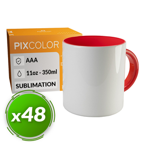 PixColor Tazza a Sublimazione Rossa - Qualità Premium AAA (Confezione 48)