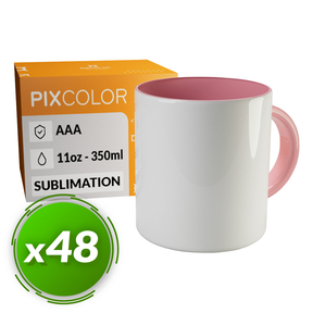 PixColor Tazza a Sublimazione Rosa - Qualità Premium AAA (Confezione 48)