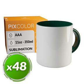 PixColor Tazza a Sublimazione Verde - Qualità Premium AAA (Confezione 48)
