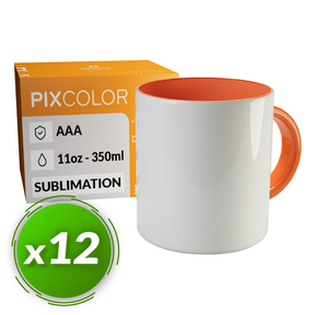 PixColor Tazza a Sublimazione Arancione - Qualità premium AAA (Confezione 12)