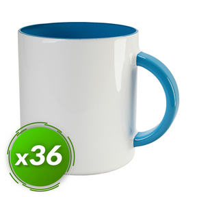 PixColor Tazza a Sublimazione Blu Chiaro - Qualità Premium AAA (Confezione 36)