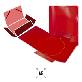 Cartella di plastica Liderpapel A5 con fascette di gomma (rosso)