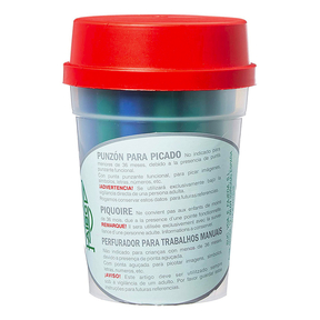 Punteruolo di plastica Faibo con punta spessa verde/blu (25 pz.)